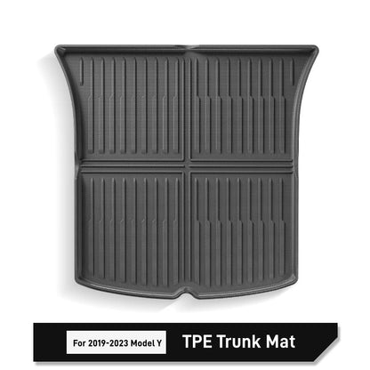 For Tesla Model Y / 3 Front Rear Trunk Mat TPE Full Coverage Trunk Cover Seat Backrest Protective Pad Cargo Liner Anti Dirty Mat