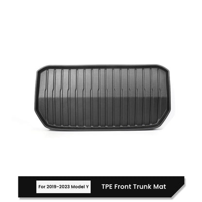 For Tesla Model Y / 3 Front Rear Trunk Mat TPE Full Coverage Trunk Cover Seat Backrest Protective Pad Cargo Liner Anti Dirty Mat