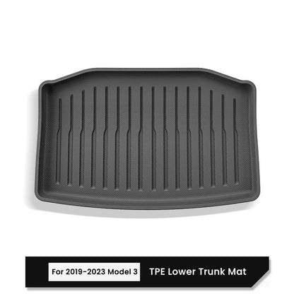 For Tesla Model Y / 3 Front Rear Trunk Mat TPE Full Coverage Trunk Cover Seat Backrest Protective Pad Cargo Liner Anti Dirty Mat