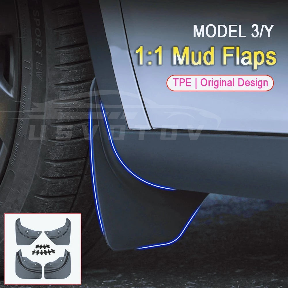 Soft Mud Flaps For Tesla Model 3 & Y