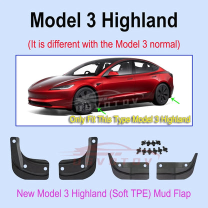 Soft Mud Flaps For Tesla Model 3 & Y