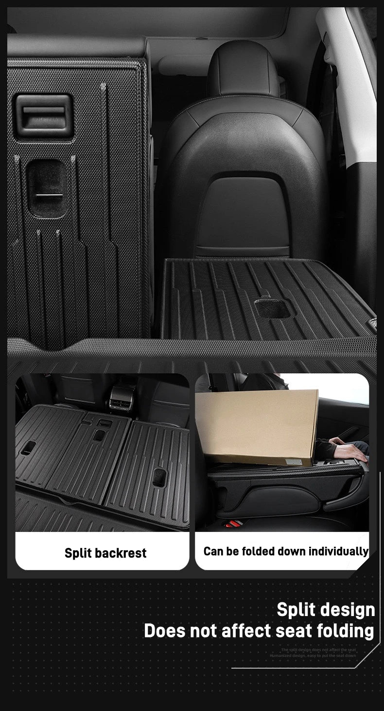 For Tesla Model Y / 3 Front Rear Trunk Mat TPE Full Coverage Trunk Cover Seat Backrest Protective Pad Cargo Liner Anti Dirty Mat